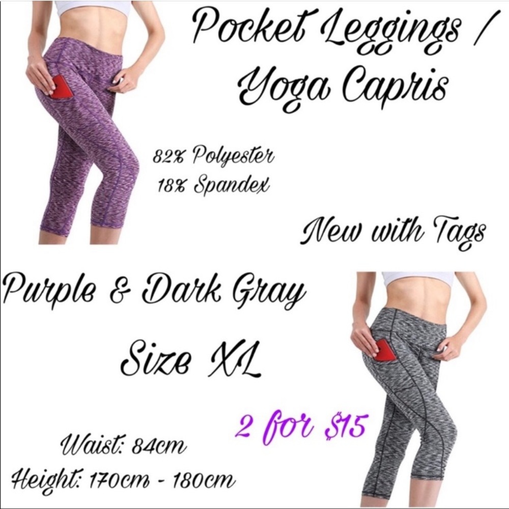 XL POCKET LEGGINGS CAPRI yoga leggings stretchy material with pockets